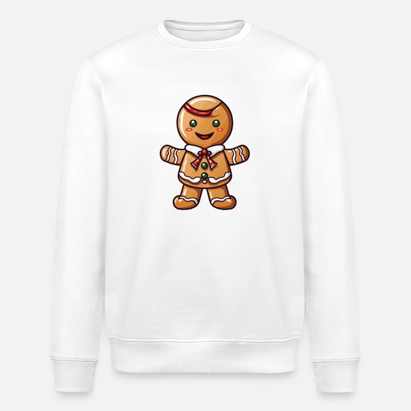 Weihnachten Lebkuchen Backen Keks - Stanley/Stella Unisex Bio-Sweatshirt ROLLER - Weiß