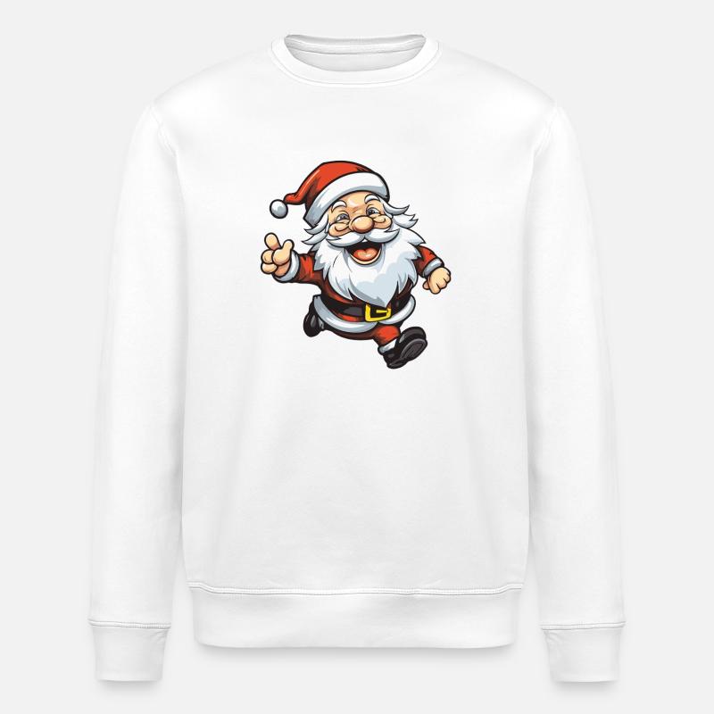 Weihnachtsmann Illustration Weihnachten - Stanley/Stella Unisex Bio-Sweatshirt ROLLER - Weiß