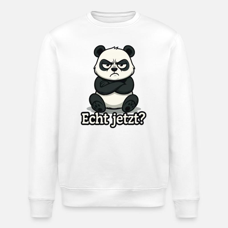 Panda Really? - Stanley/Stella ROLLER Unisex Organic Sweatshirt - white