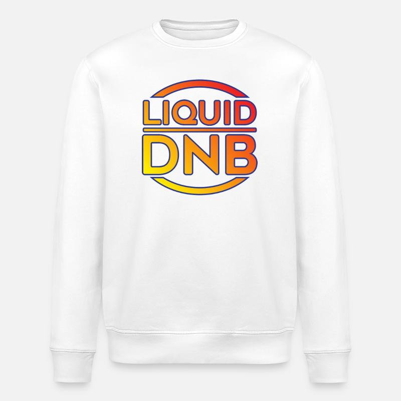Liquid DNB Neon Logo - Stanley/Stella ROLLER Unisex Organic Sweatshirt - white
