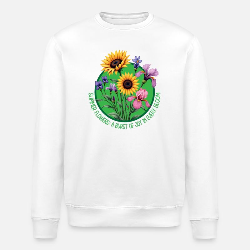 Fleurs d’été Floraison Cercle - Sweat bio ROLLER Stanley/Stella Unisexe - blanc