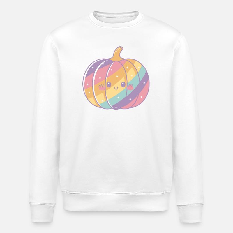 Regenbogen Pastell Kürbis - Stanley/Stella Unisex Bio-Sweatshirt ROLLER - Weiß