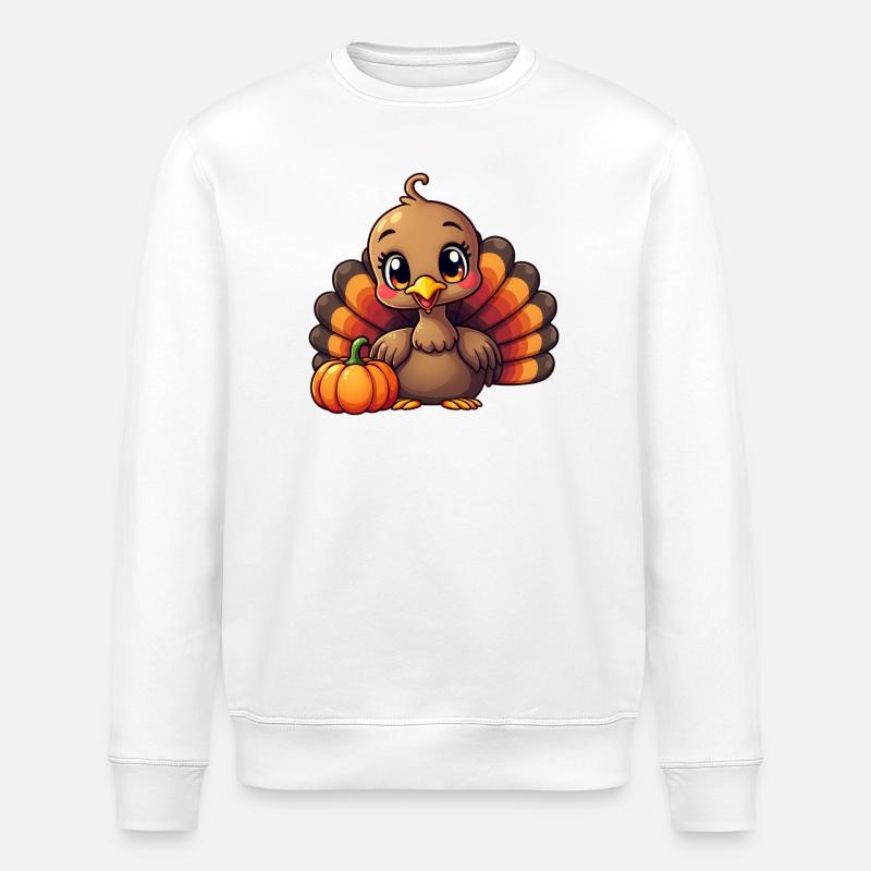 Bébé dinde de Thanksgiving - Sweat bio ROLLER Stanley/Stella Unisexe - blanc