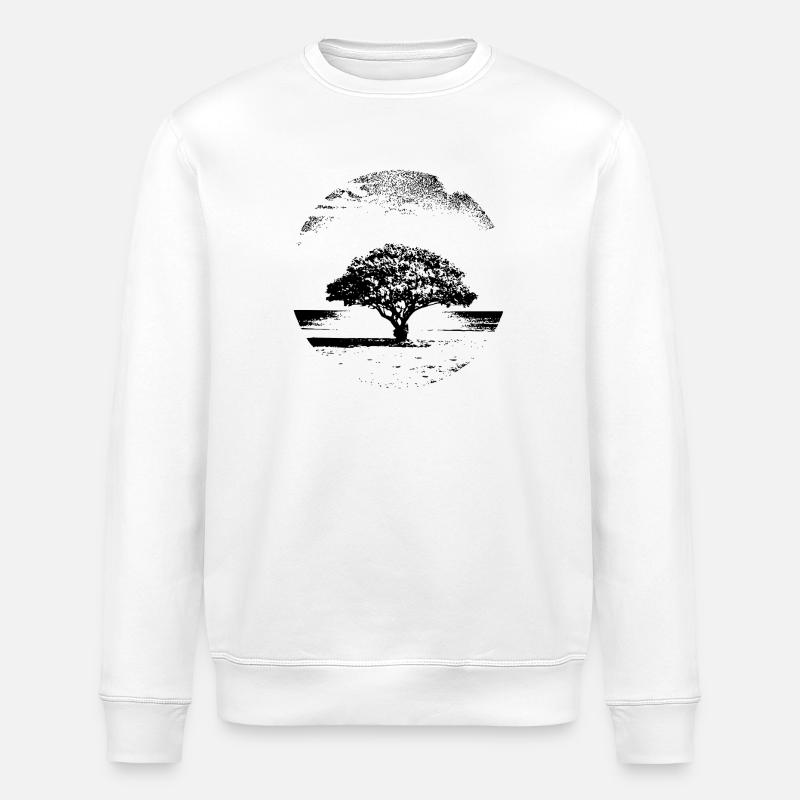 Baum-Skizze - Stanley/Stella Unisex Bio-Sweatshirt ROLLER - Weiß