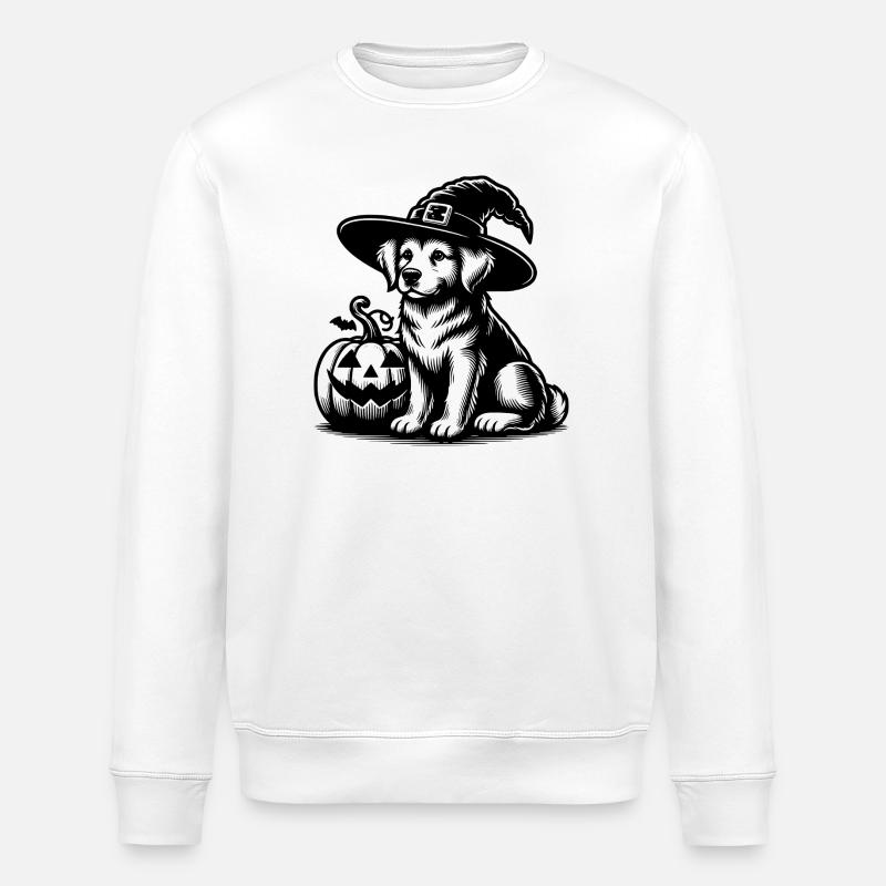 Chien Sorcière - Halloween - Sweat bio ROLLER Stanley/Stella Unisexe - blanc
