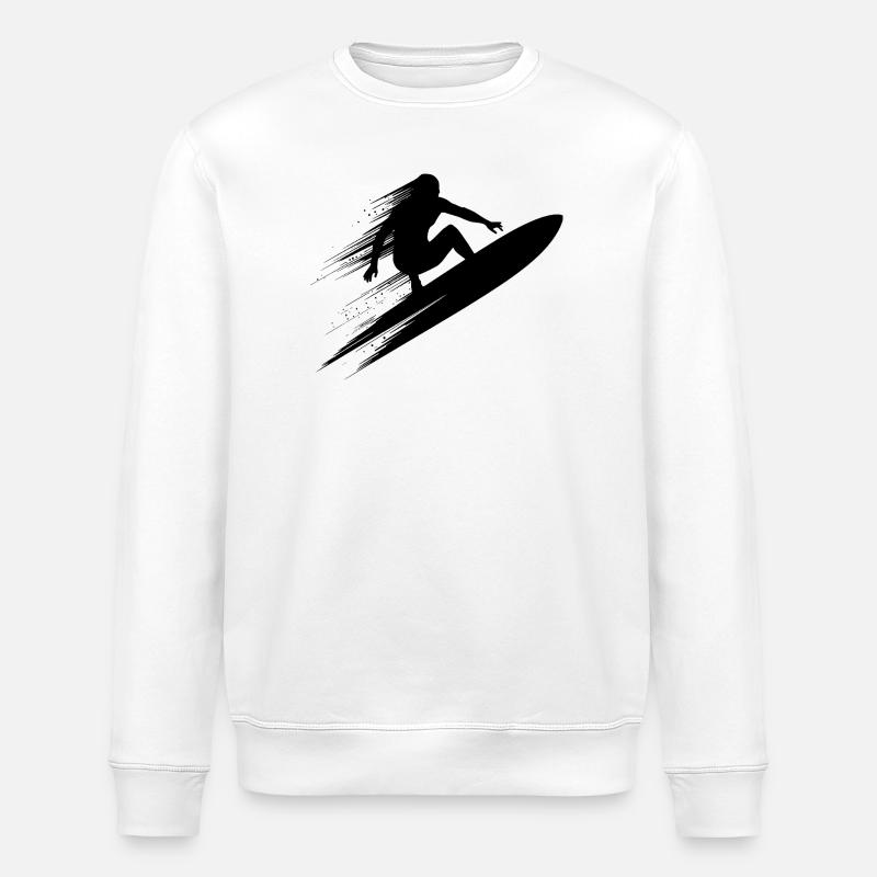 Surfeur Art Surfer Illustration - Sweat bio ROLLER Stanley/Stella Unisexe - blanc