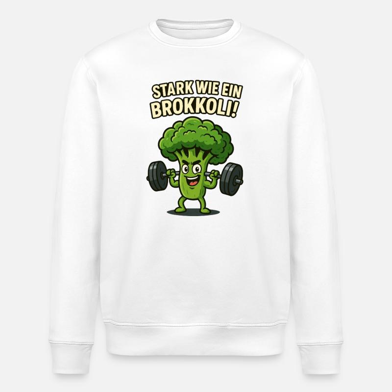 Strong as a broccoli - Stanley/Stella ROLLER Unisex Organic Sweatshirt - white