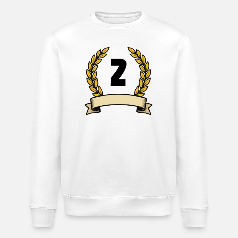 Laurel Wreath Emblem Banner 2 - Stanley/Stella ROLLER Unisex Organic Sweatshirt - white