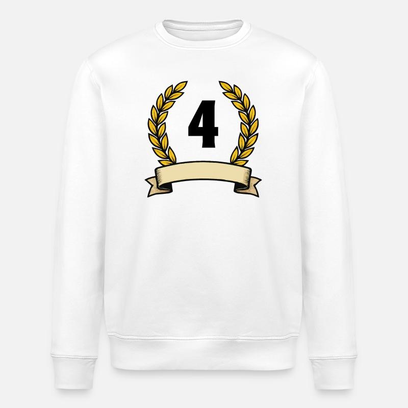 Couronne de laurier doré 4 - Sweat bio ROLLER Stanley/Stella Unisexe - blanc