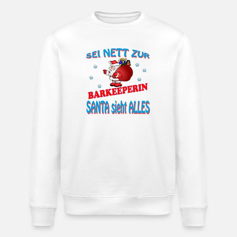 SANTA BARKEEPERIN - Stanley/Stella Unisex Bio-Sweatshirt ROLLER - Weiß