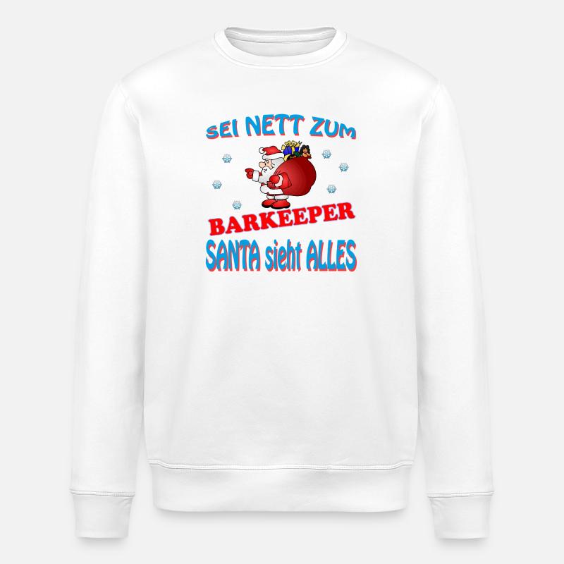 SANTA BARTENDER - Stanley/Stella ROLLER Unisex Organic Sweatshirt - white