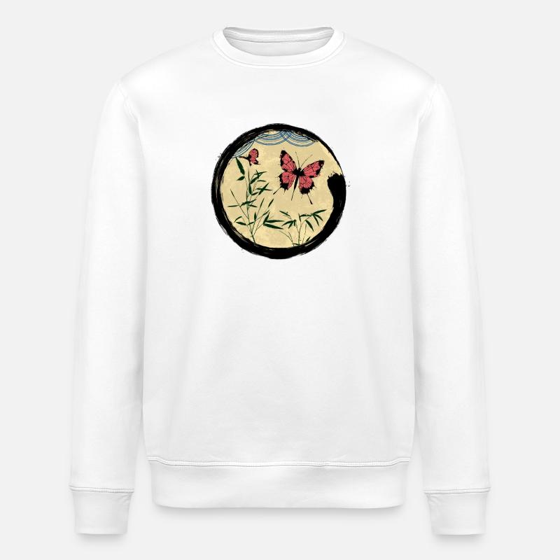Japanese Butterfly - Stanley/Stella Unisex Bio-Sweatshirt ROLLER - Weiß