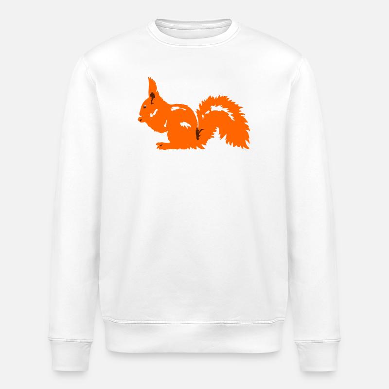 Eichhoernchen Silhouette - Stanley/Stella Unisex Bio-Sweatshirt ROLLER - Weiß