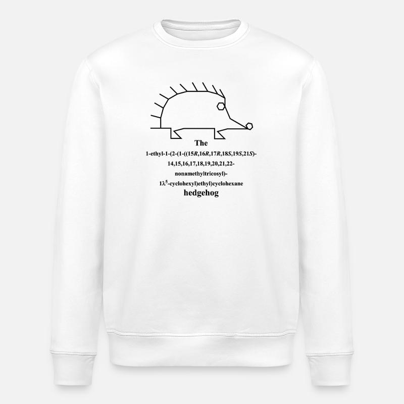 Hedgehog Molecule - IUPAC nomenclature Joke -b - Stanley/Stella ROLLER Unisex Organic Sweatshirt - white