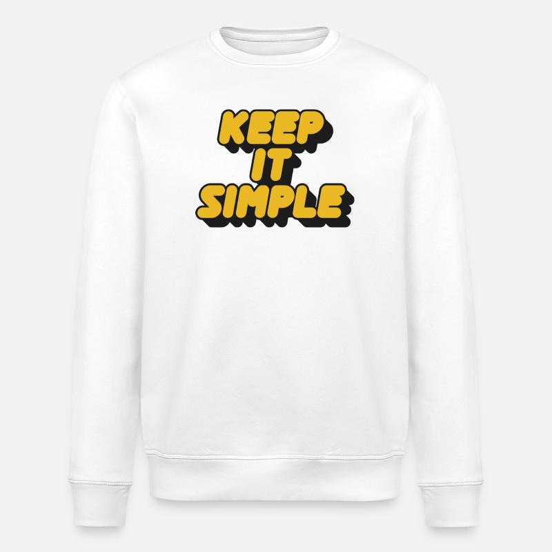 Keep It Simple Retro Bold - Stanley/Stella ROLLER Unisex Organic Sweatshirt - white