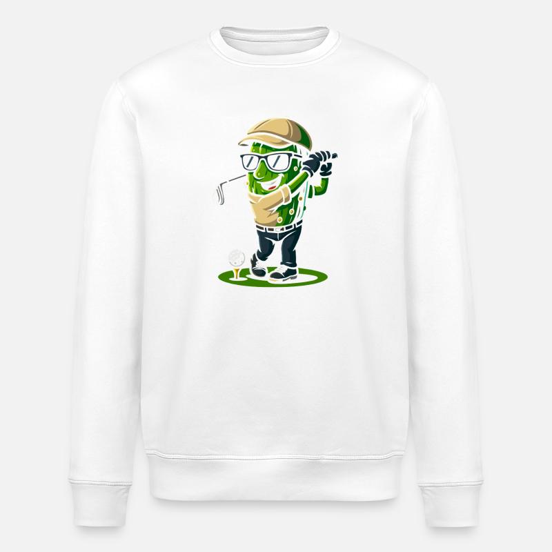 dessin animé de golfeur de cactus - Sweat bio ROLLER Stanley/Stella Unisexe - blanc
