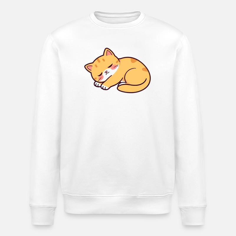 sleeping cat - Stanley/Stella ROLLER Unisex Organic Sweatshirt - white