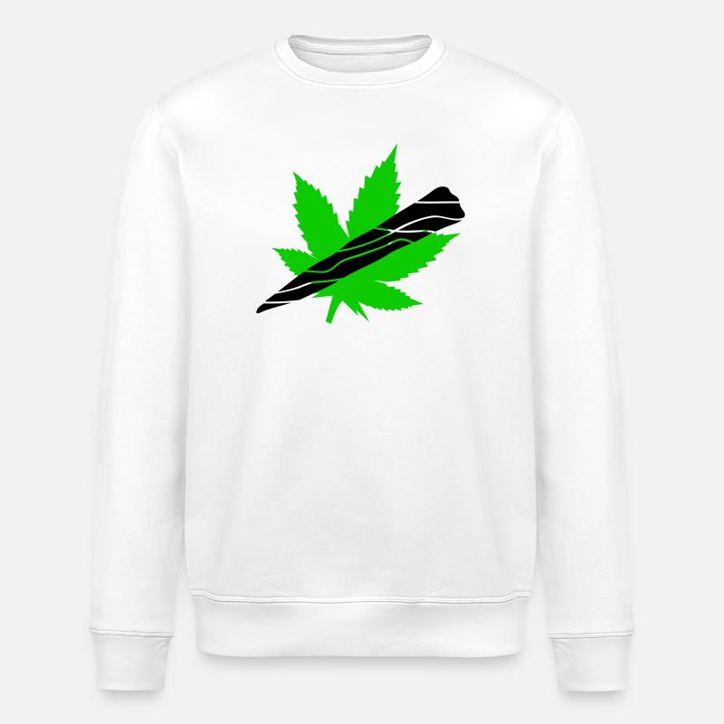 Néon Feuille De Cannabis Graphique - Sweat bio ROLLER Stanley/Stella Unisexe - blanc