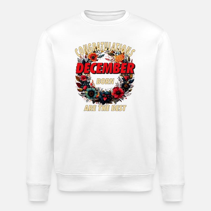 CONGRATULATIONS DECEMBER - Stanley/Stella ROLLER Unisex Organic Sweatshirt - white