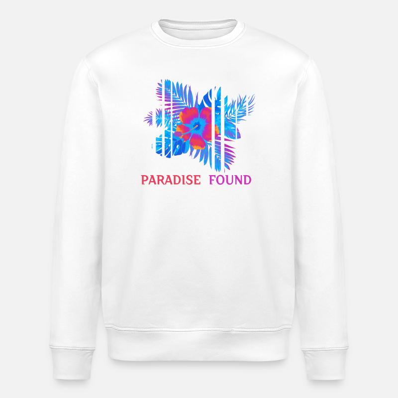Hibiskus Neon Paradies gefunden - Stanley/Stella Unisex Bio-Sweatshirt ROLLER - Weiß