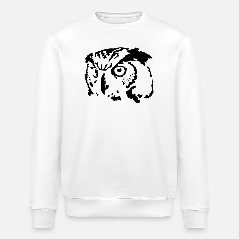 Owl - Stanley/Stella ROLLER Unisex Organic Sweatshirt - white