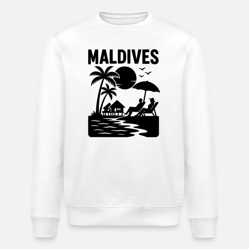 Malediven Maldives - Stanley/Stella Unisex Bio-Sweatshirt ROLLER - Weiß