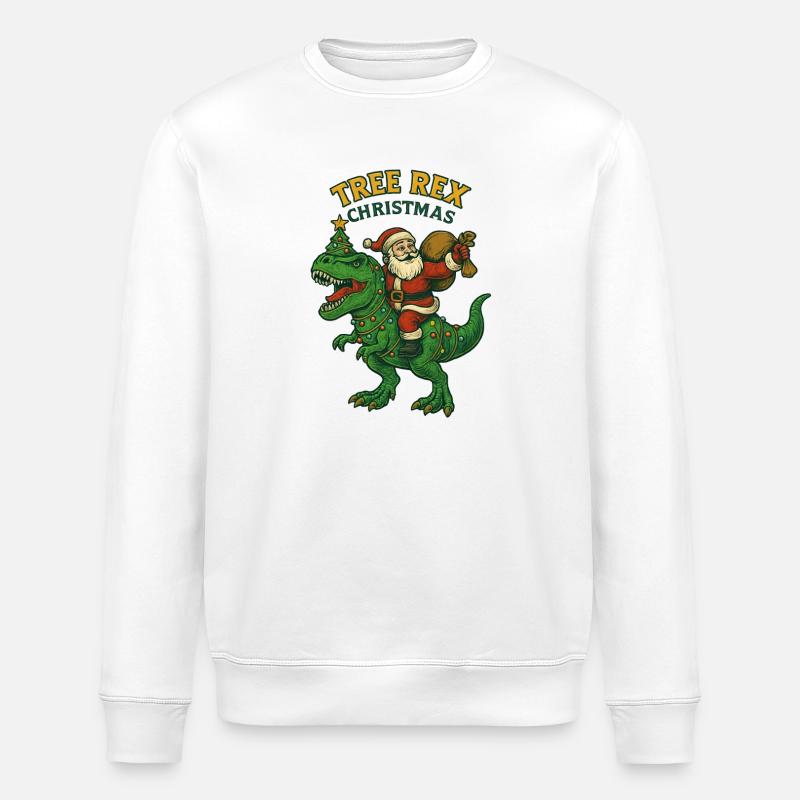 Noël - Tree Rex Christmas - Stanley/Stella ROLLER Unisex Organic Sweatshirt - white