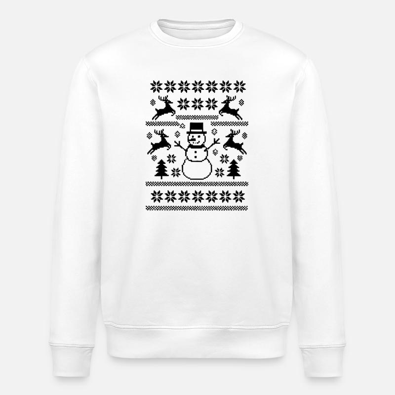 Drôle Noël Design Moche Noël - Sweat bio ROLLER Stanley/Stella Unisexe - blanc