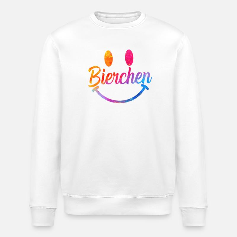 Beer Gradient Smile Font - Stanley/Stella ROLLER Unisex Organic Sweatshirt - white