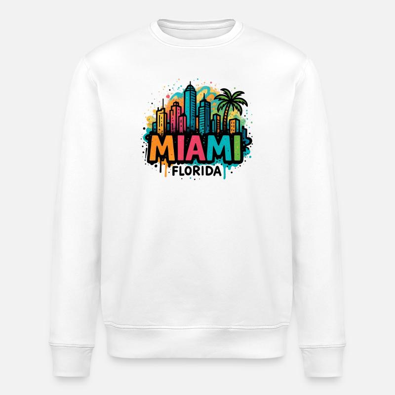 Miami Skyline Graffiti - Stanley/Stella Unisex Bio-Sweatshirt ROLLER - Weiß