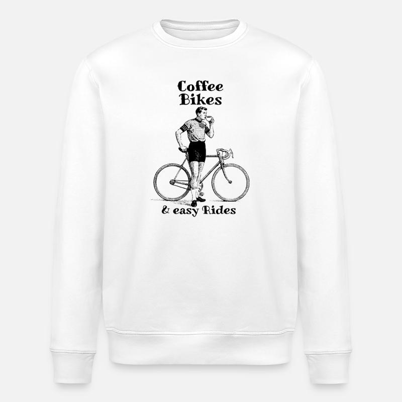 Coffee Bikes and easy Rides - Stanley/Stella ROLLER Unisex Organic Sweatshirt - white