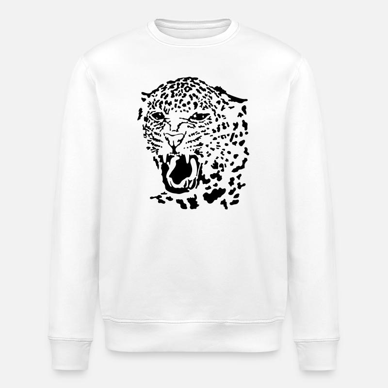 Léopard - Sweat bio ROLLER Stanley/Stella Unisexe - blanc