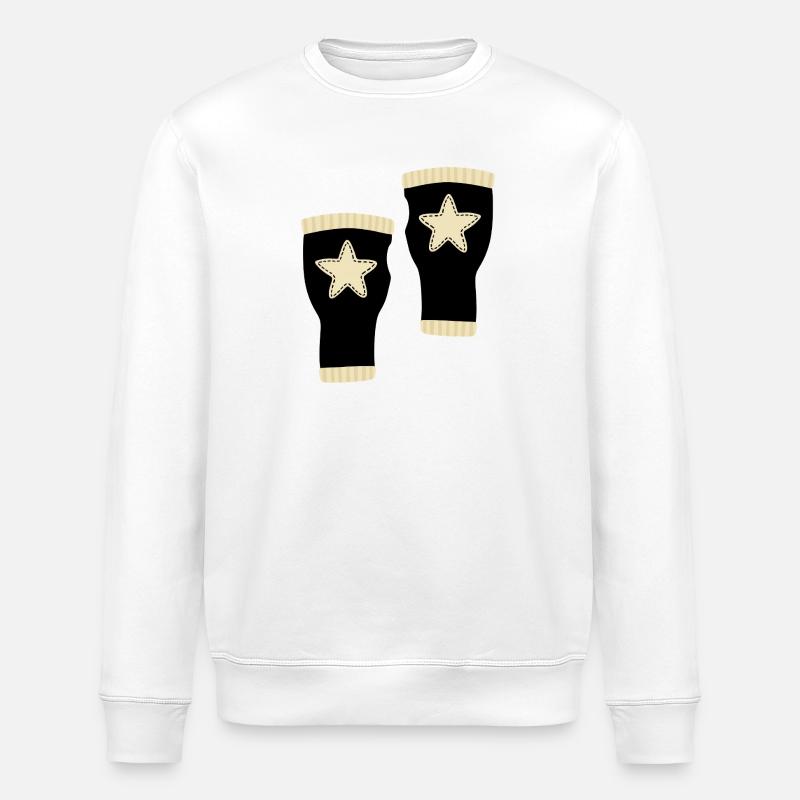 Star Fingerlose Handschuhe Design - Stanley/Stella Unisex Bio-Sweatshirt ROLLER - Weiß