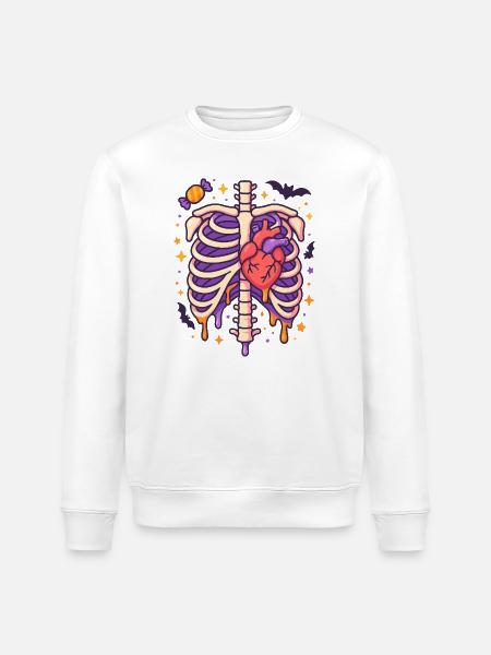 Anatomie Gothic Thoraxkäfig - Stanley/Stella Unisex Bio-Sweatshirt ROLLER - Weiß