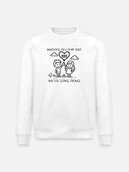 Einander nerven seit 2005 Jubiläum - Stanley/Stella Unisex Bio-Sweatshirt ROLLER - Weiß