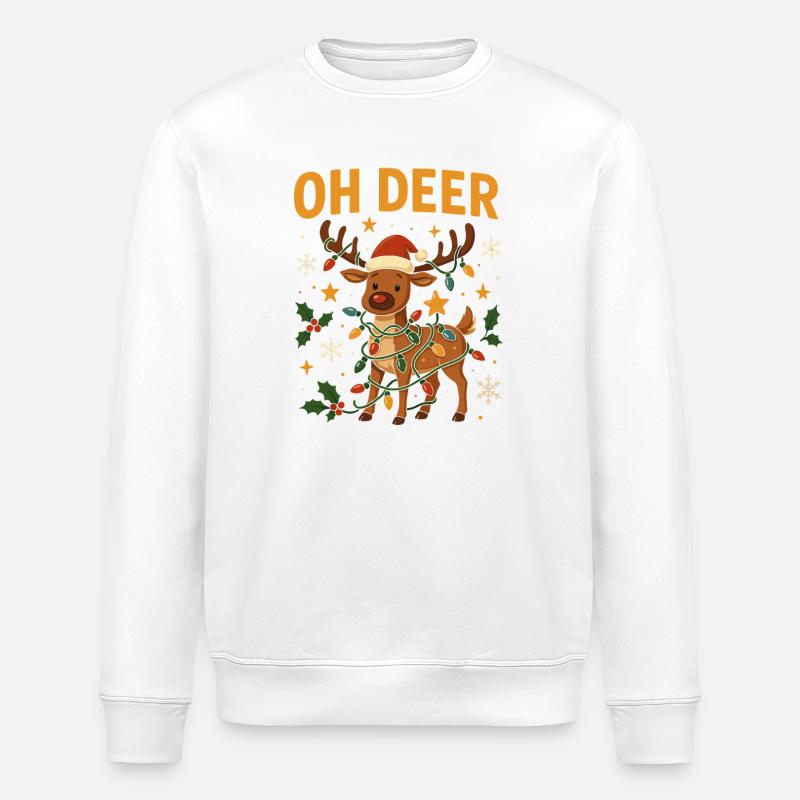 Süßes Rentier Weihnachtsdesign - Stanley/Stella Unisex Bio-Sweatshirt ROLLER - Weiß