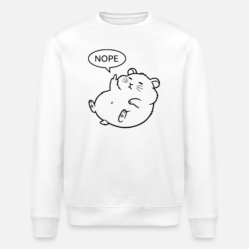 Nope Hamster | Lustiges Mittelfinger Statement - Stanley/Stella Unisex Bio-Sweatshirt ROLLER - Weiß