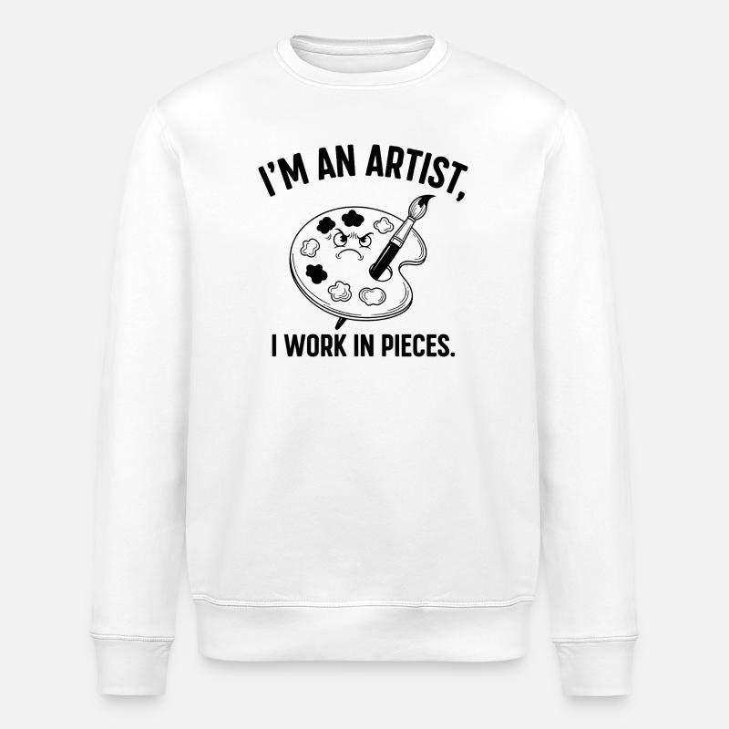 I Work in Pieces Palette - Stanley/Stella ROLLER Unisex Organic Sweatshirt - white