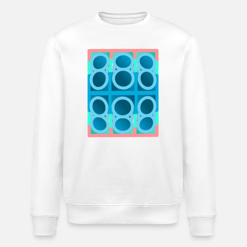 blue pattern, graphic art - Stanley/Stella ROLLER Unisex Organic Sweatshirt - white