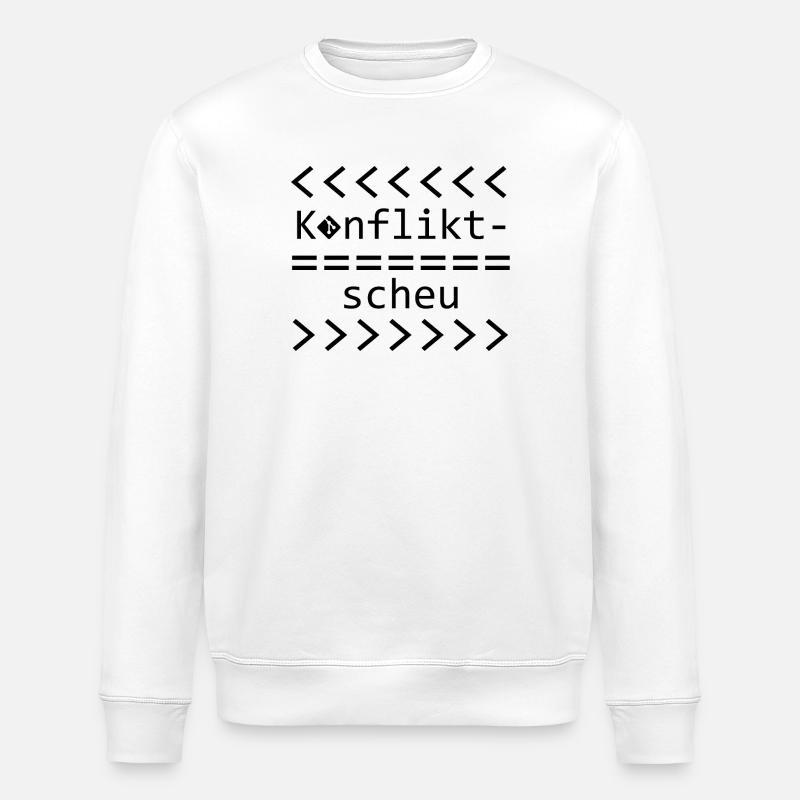 Chemise Git Nerd Aversion aux conflits - Sweat bio ROLLER Stanley/Stella Unisexe - blanc