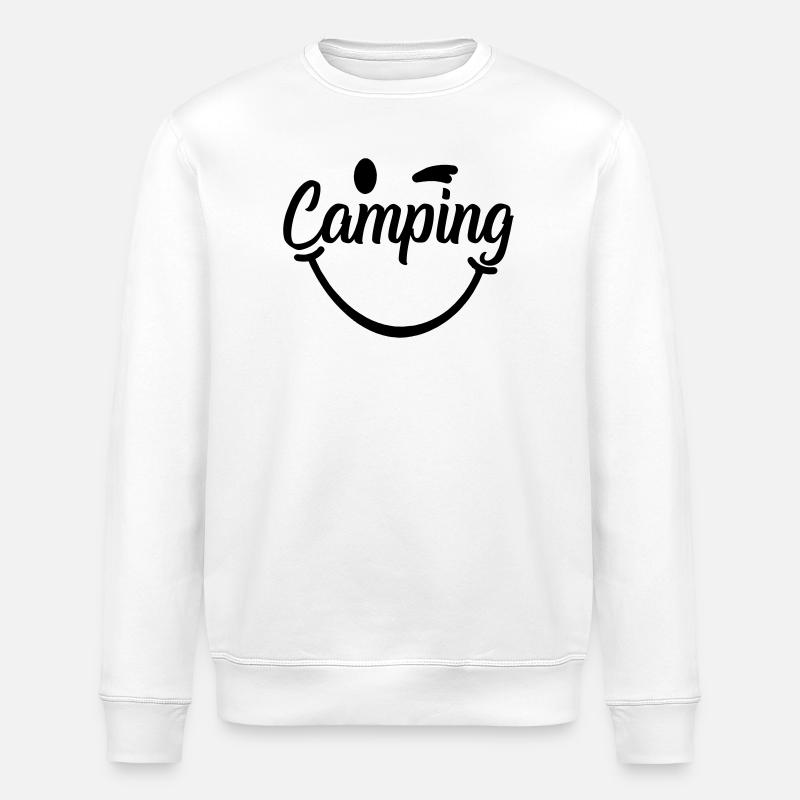 Camping Smile - Stanley/Stella ROLLER Unisex Organic Sweatshirt - white