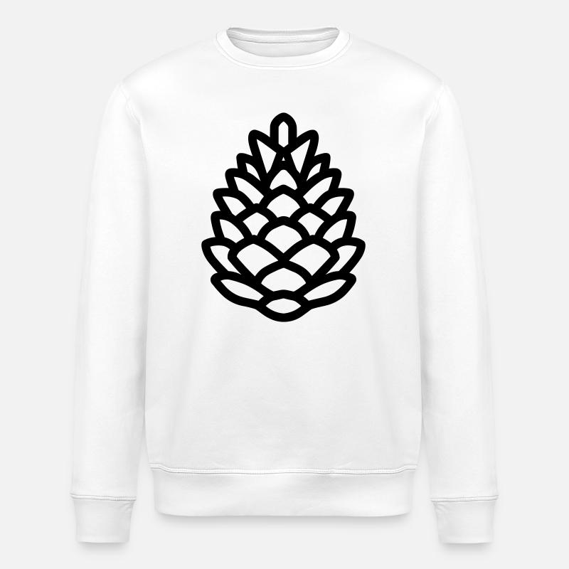 Pine Cone - Stanley/Stella ROLLER Unisex Organic Sweatshirt - white