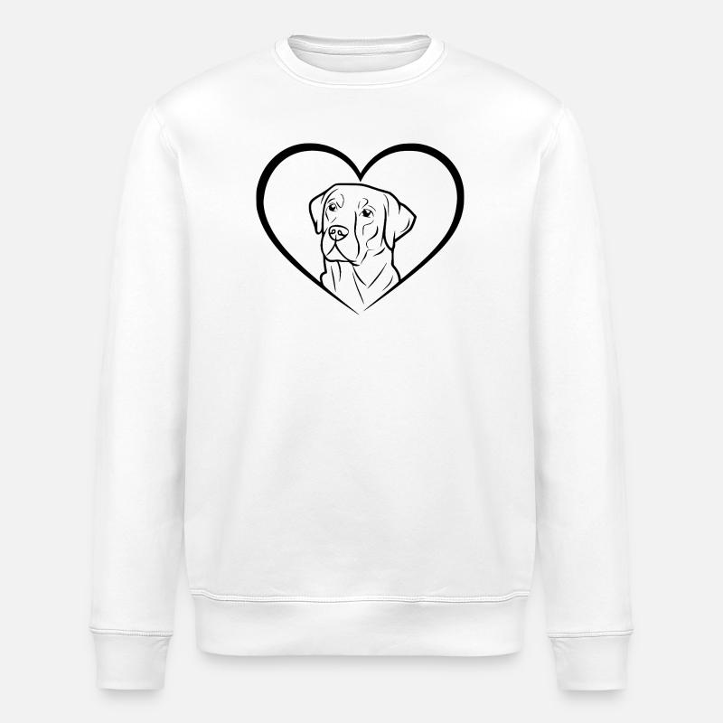 Labrador Retriever Zeichnung - Stanley/Stella Unisex Bio-Sweatshirt ROLLER - Weiß