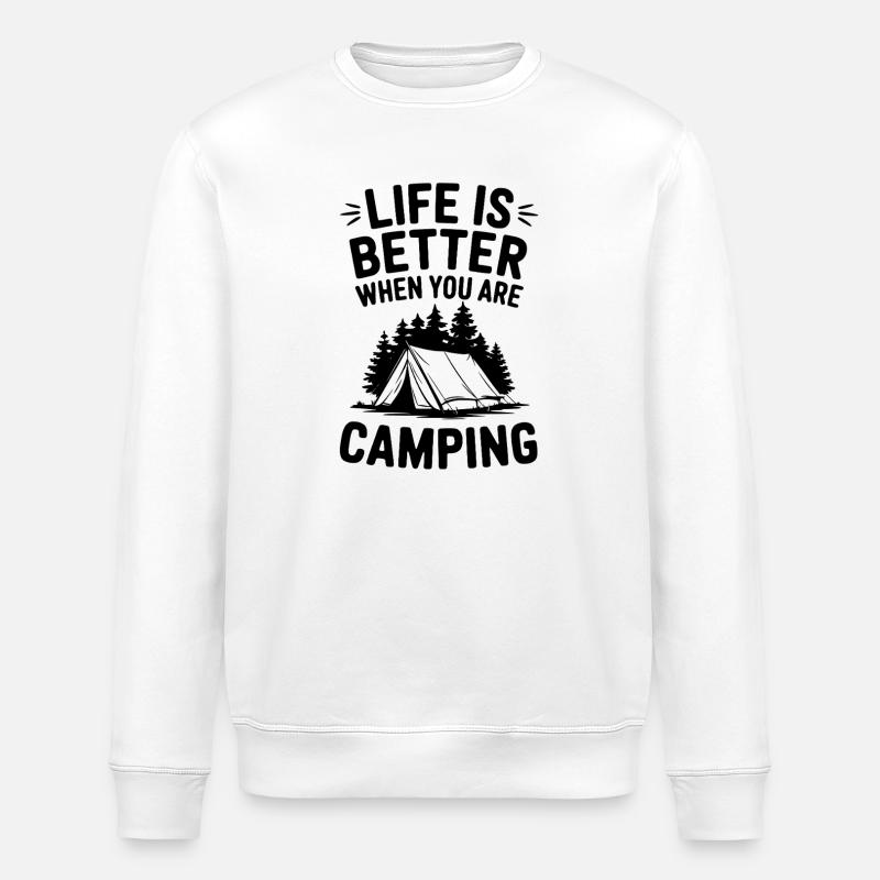 Camper Life Is Better When Camping - Stanley/Stella ROLLER Unisex Organic Sweatshirt - white