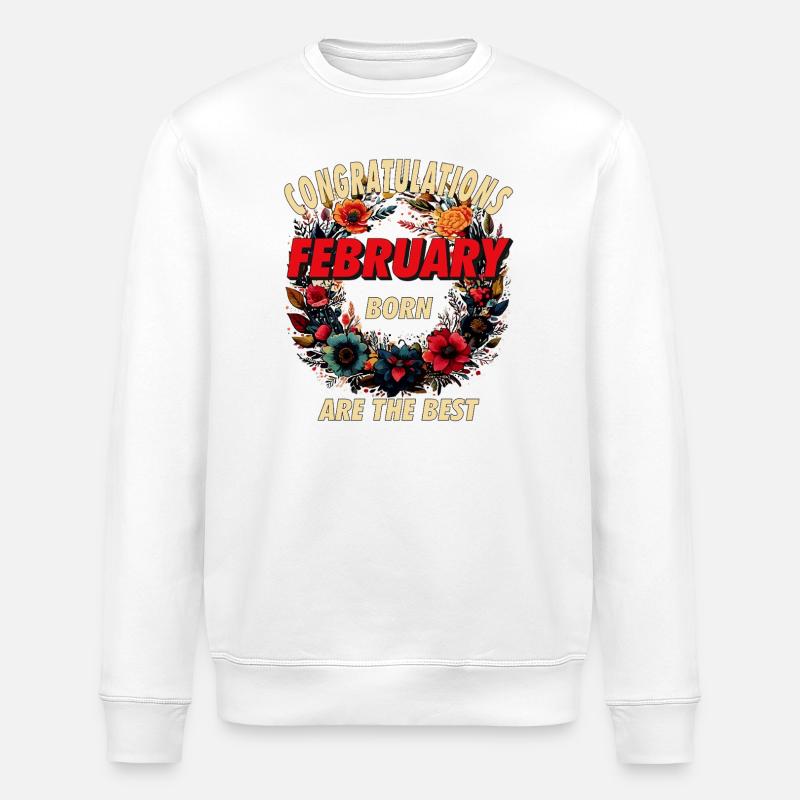 CONGRATULATIONS FEBRUARY - Stanley/Stella Unisex Bio-Sweatshirt ROLLER - Weiß