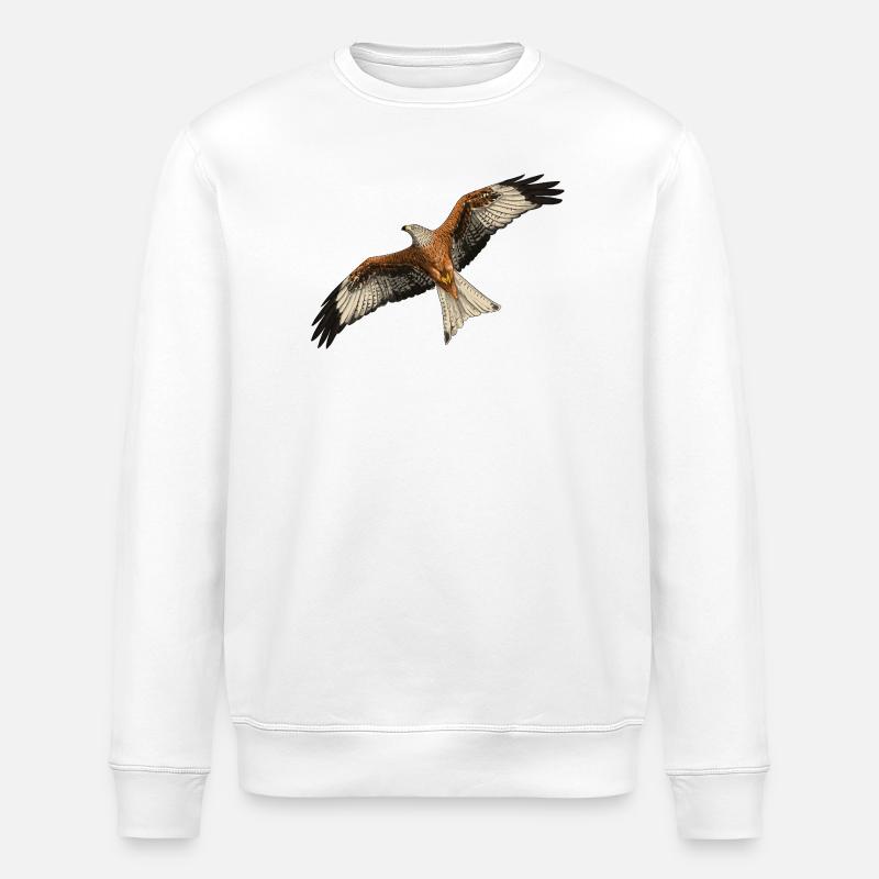 Rotmilan im Flug - Stanley/Stella Unisex Bio-Sweatshirt ROLLER - Weiß