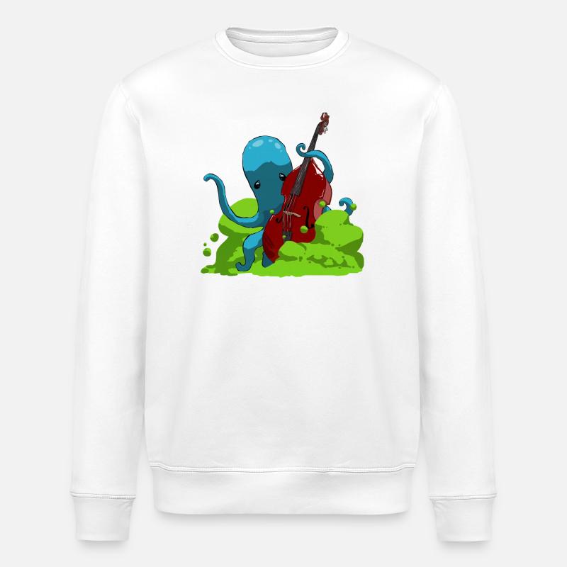 Octopus joue de la basse - Sweat bio ROLLER Stanley/Stella Unisexe - blanc