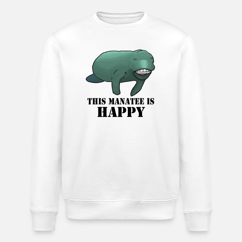 Die glückliche Seekuh - Stanley/Stella Unisex Bio-Sweatshirt ROLLER - Weiß