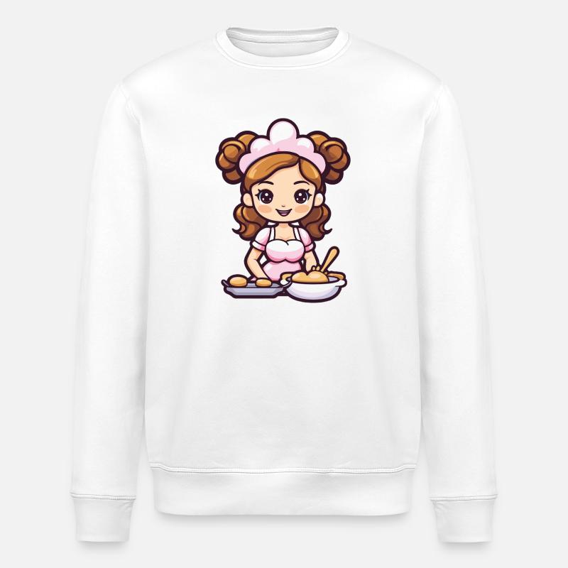 Backfee Fee Backen Kochen - Stanley/Stella Unisex Bio-Sweatshirt ROLLER - Weiß