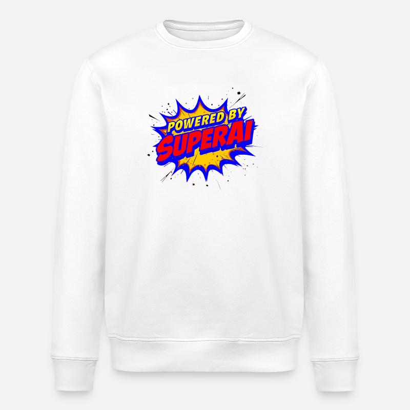 Angetrieben von SuperAI - Stanley/Stella Unisex Bio-Sweatshirt ROLLER - Weiß